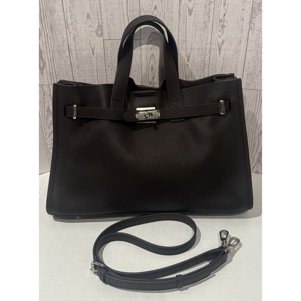 Bogdana Premium Cowhide Leather Tote Bag Brown Handbag Purse Shoulder Bag ￼